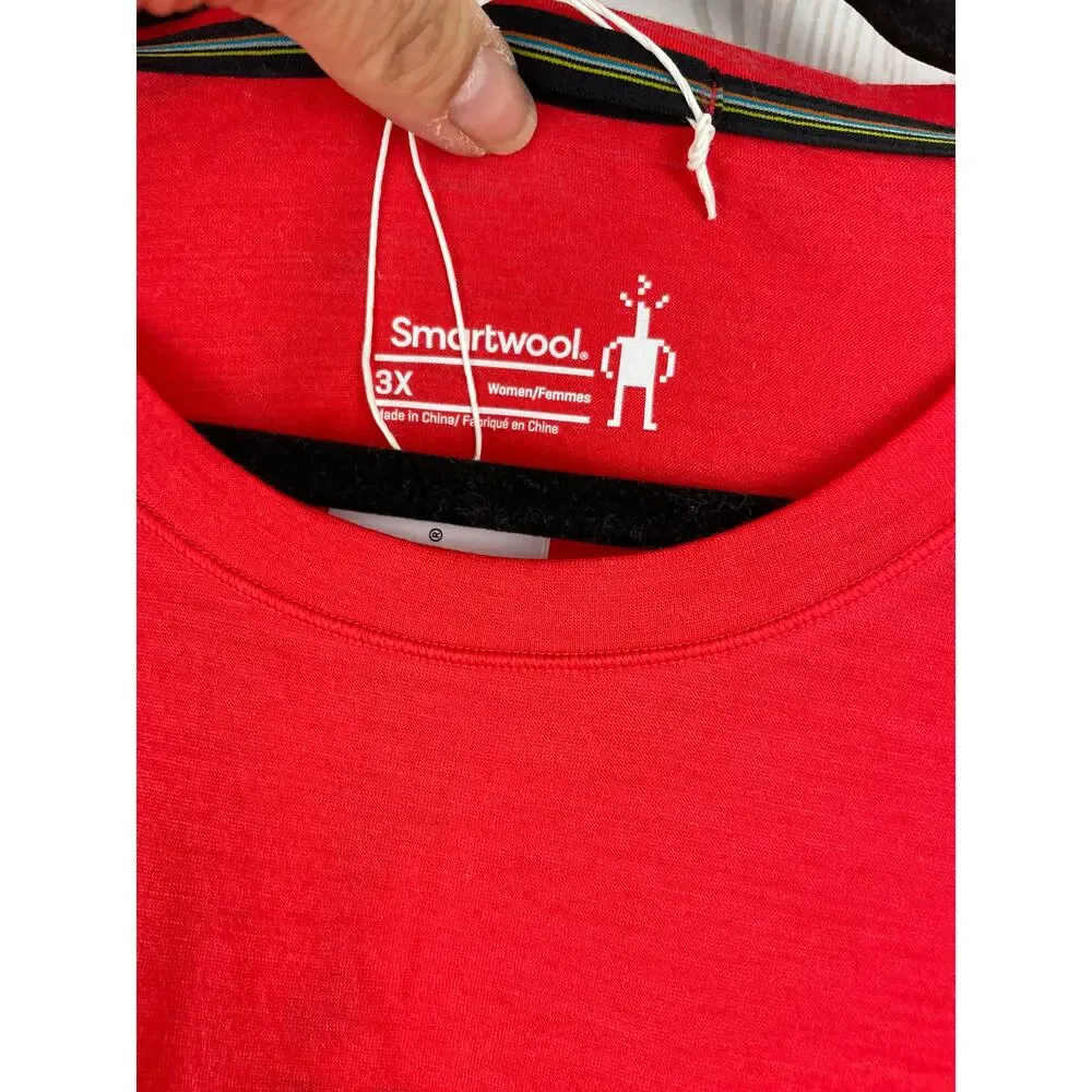 Smartwool Womens Merino Short Sleeve Tee Plus 3X Carnival Red NWT SW016918 - Picture 3 of 8